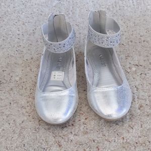 Silver ballet flats